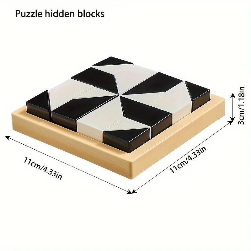 Hidden Block Puzzle 120 Level ABS Material Interesting Enhans Logic and Spatial Reasoning Suitable for 6 Years Old
