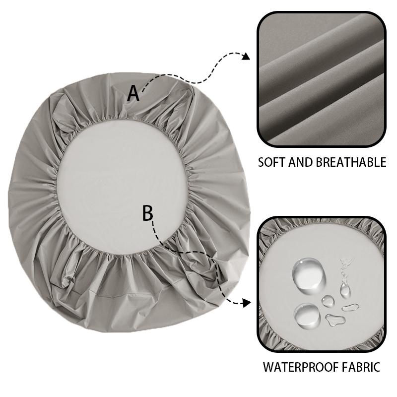 Safe Waterproof Mattress Cover Soft Comfortable Breathable Bed Cover With Elastic Band Fit Machine Washable Single Double Size