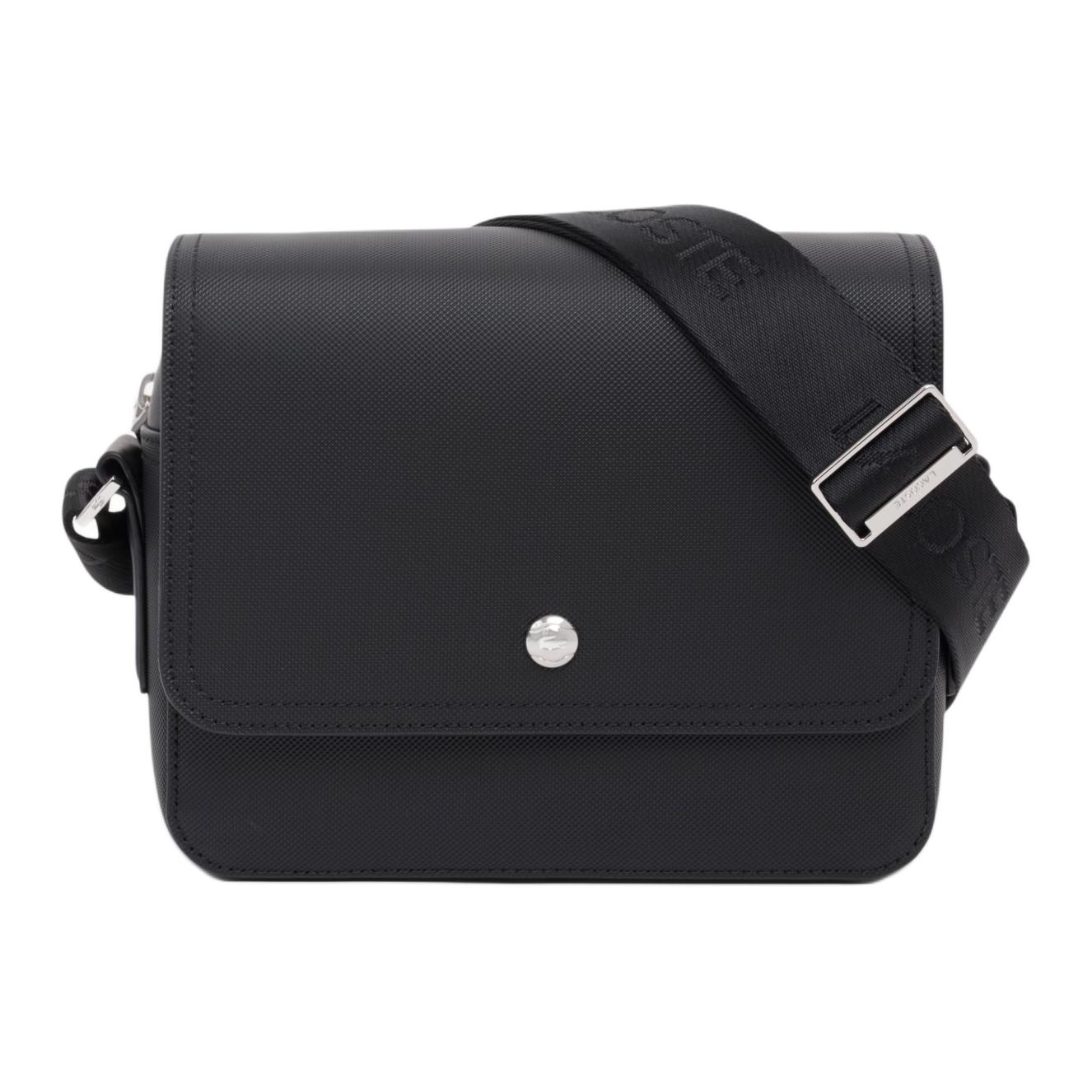 Lacoste Langon Classic Crocodile Logo Messenger Bag Men Shoulder Bag Black NH5274HW-000 Black