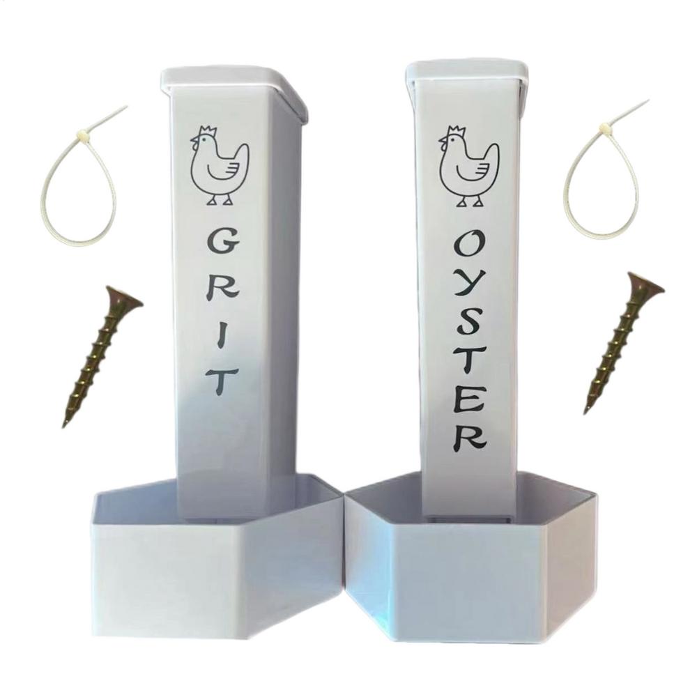 

Oyster Shell Feeder Poultry Oyster Shell Dispenser Supplement Container Chicken Grit Dispenser for Outdoor Coop Livestock Ducks