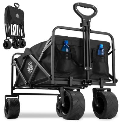 Faltbarer Strand-Gartenwagen Koral Schwarz
