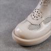 Johnature Genuine Leather Thick Soled Roman Women's Summer Boots Hollow-out Breathable Casual Mesh Short Boots