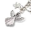 Stylish Guardian Angel Keychain Silver Metal Pendant Keyring Good Luck Charm Key Chain Cellphone Strap for Drivers