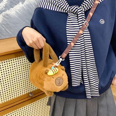 Plush Doll Children's Handbag Cute Girl Bucket Bag Large Capacity Plush Bag Fashion Messenger Bag