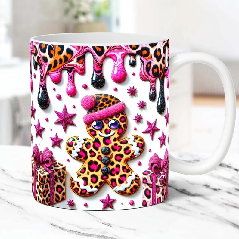 3D New Christmas Christmas Gingerbread Man Ceramic Coffee Mark Cup Tea Cup Gingerbread