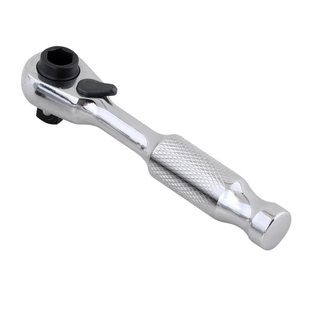 2 in 1 Bit Socket Mini Ratchet Handle 72 Tooth Precision Gear System Ergonomic Grip 6.35mm Chrome Vanadium Steel Tool