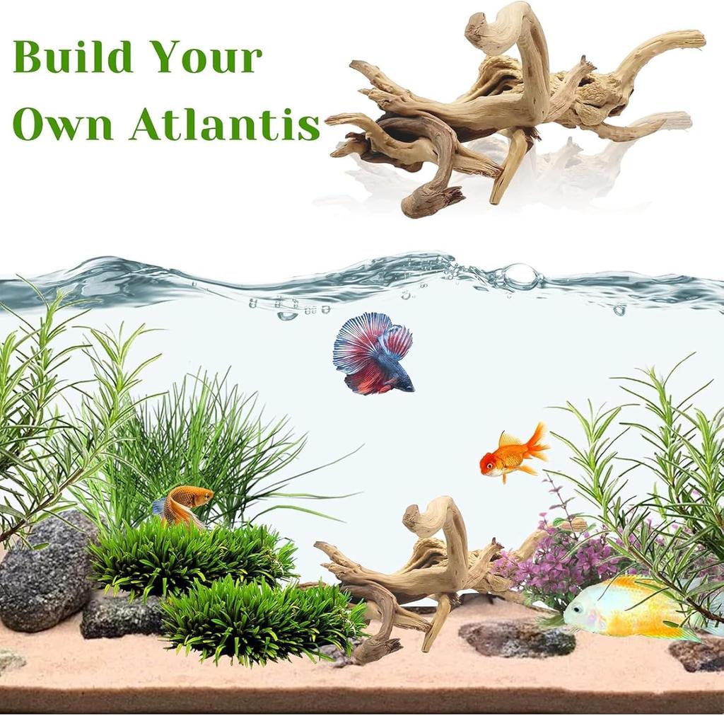 Rhododendron Root Driftwood Aquarium Decor: Submerged Wood Ornament for Fish Tank Landscaping, Reptile Habitat, Microlandscapes, 25-30CM Natural Wood