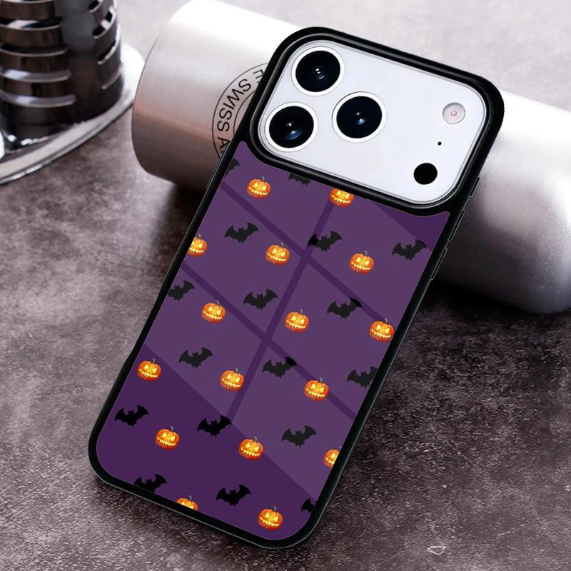 Pumpkin Bat Witch Phone Case for iPhone 17 16 15 Pro Max Air 14 13 12 11 Plus Shockproof Capa Cover
