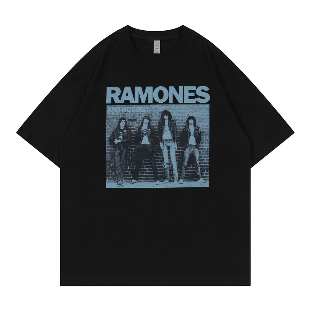 2025 Ramones American Street Punk Cotton Rock Short Sleeve T-shirt High Quality Luxury Brand Selling Popular Style Ins Y2k