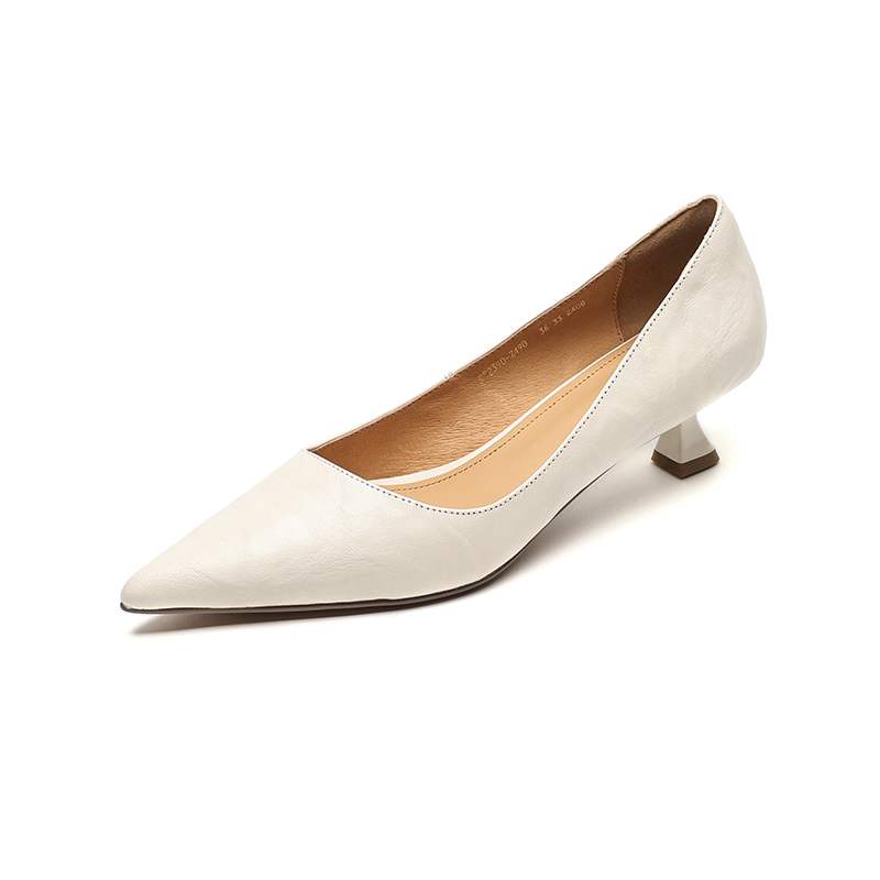 Krazing Pot Sheepskin Fashion Summer Spring Autumn Summer Slip On Party Women Pointed Toe Med Heels Pumps