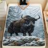 1PC Snow animals Print FlAannel Blanket, High quality Comfortable for All Seasons, Home Decor, Warmth and Comfort