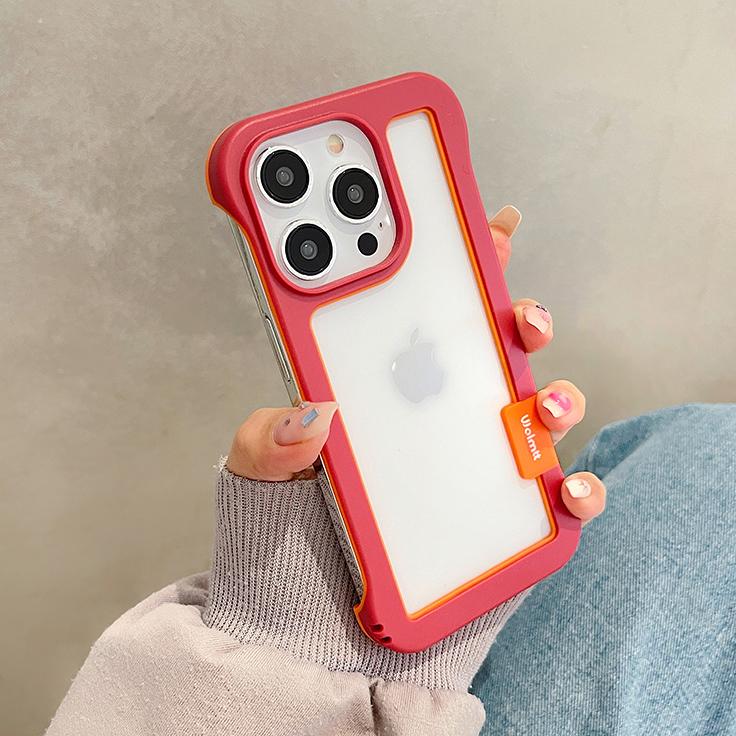 

TPU Bumper Shockproof Frame Soft Phone Case For iPhone 16 Pro Max 15 14 13 12 11 Pro Max 16Plus Mini Double Color Hollow Cover iPhone 15