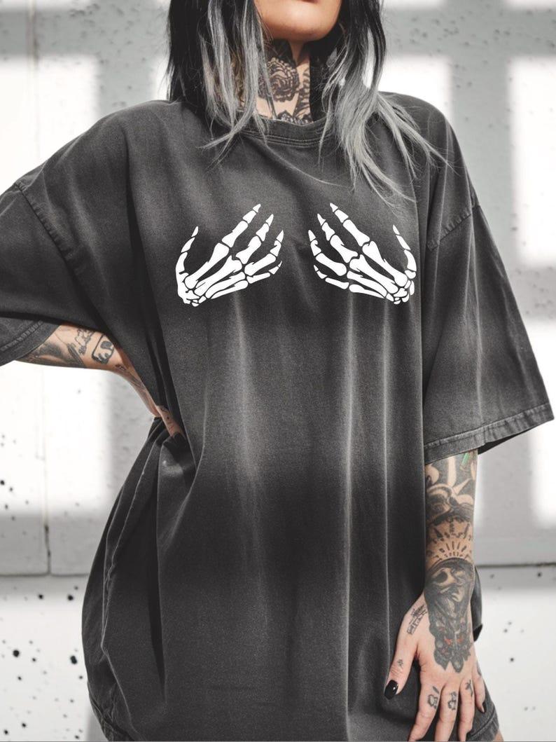 

Hot Sale Skeleton Hand Halloween Graphic Print T-shirt Men Women Streetwear Harajuku Y2K Fashion Loose Casual Oversized Top Summer New Tee XXXL різнокольоровий