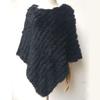 2022 Autumn/Winter Handmade Real Rabbit Fur Knit Triangle Shawl & Women's Pullover Cloak