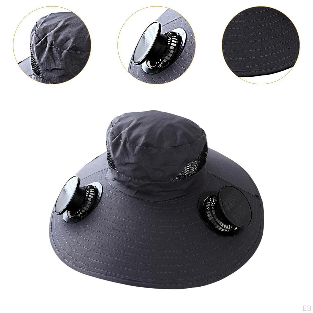 Fan-Equipped Bucket Hat for Men and Women with Adjustable Features