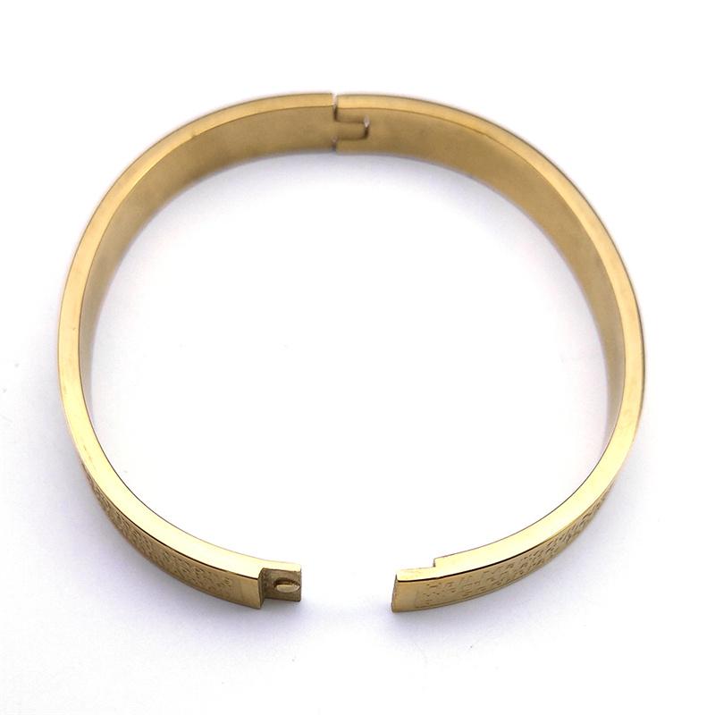 Bible Cross Verse Quotes Bangle Bracelet Vintage Stainless Steel Gold Color Christian Bracelets for Women Men Jewelry BXS05
