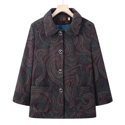 Autumn Women's Clothing Coat Old Lady Clothes New Lapel Top