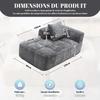 Comfortable Chaise Longue Sofa, No Assembly Required, Soft Sofa with Cushion, Side Pockets for Remote Control and Mobile Phone, Neat and Stylish, Gray