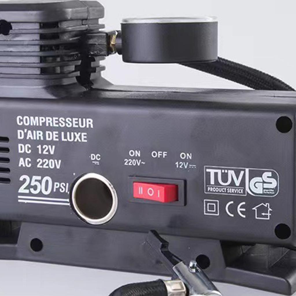 220V Car Mounted Inflation , Small Car Portable Tire, High-power Electric Household Inflation  12V