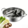 Thick Hot Pot with Divider Durable Household Hot Pot Basin Stainless Steel Soup Pot Chinese Hot Pot Kitchen Cooking Utensils