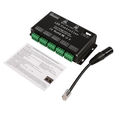 DC5V-24V 6 Kanal RGB LED Controller DMX Decoder Treiber Strip Modul Schwarze Farbe