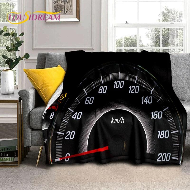 3D Car Dashboard Machine Control Screen Racing Soft Flannel Blanket for Beds Bedroom Sofa,Throw Blanket for Outdoor Leisure Nap