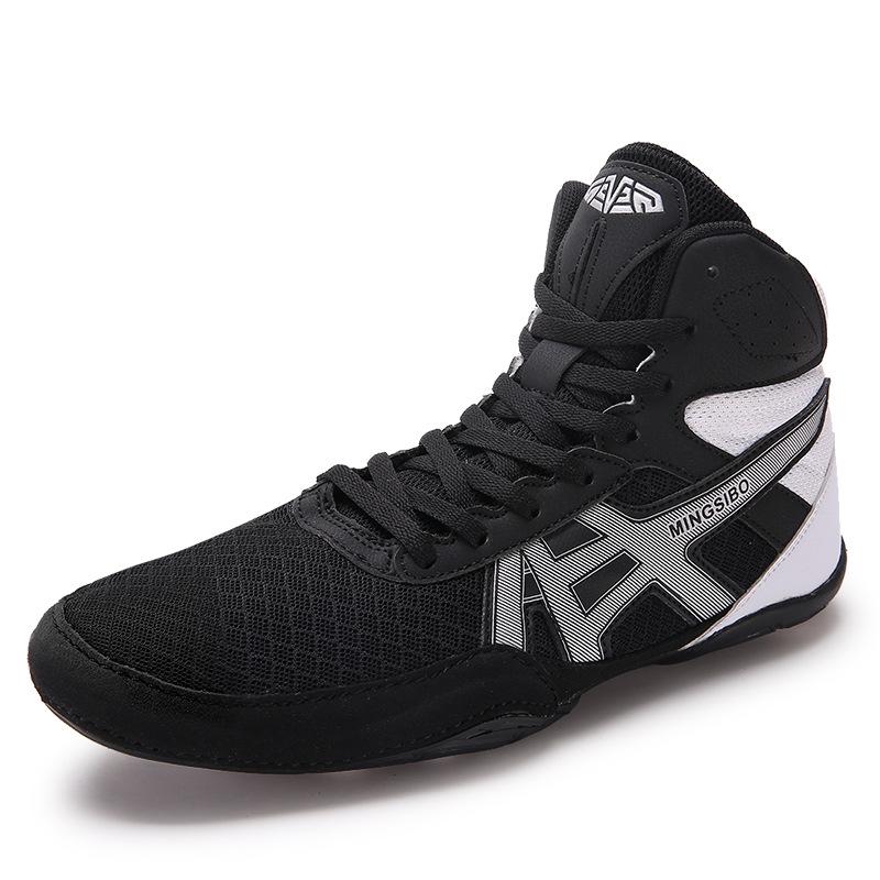 Men's Professional Wrestling & Boxing Shoes for Indoor Training and Competition