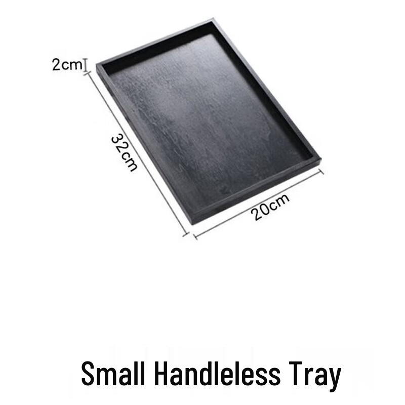 Чёрный лакированный сосновый поднос для сервировки 32x20x2cm