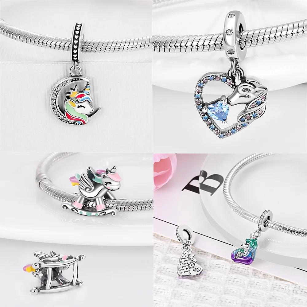 Charms Plataoriginales Unicorn Beads For Charms Copper Bracelet Beads Jewellery Making Women'S Gift