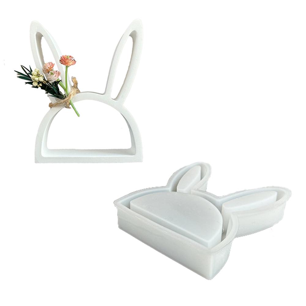 Easter Cute Rabbit Silicone Moulds Gypsum Car Mounted Incense Expanding Gypsum Decoration Mold Aromatherapy Candle Resin Molds