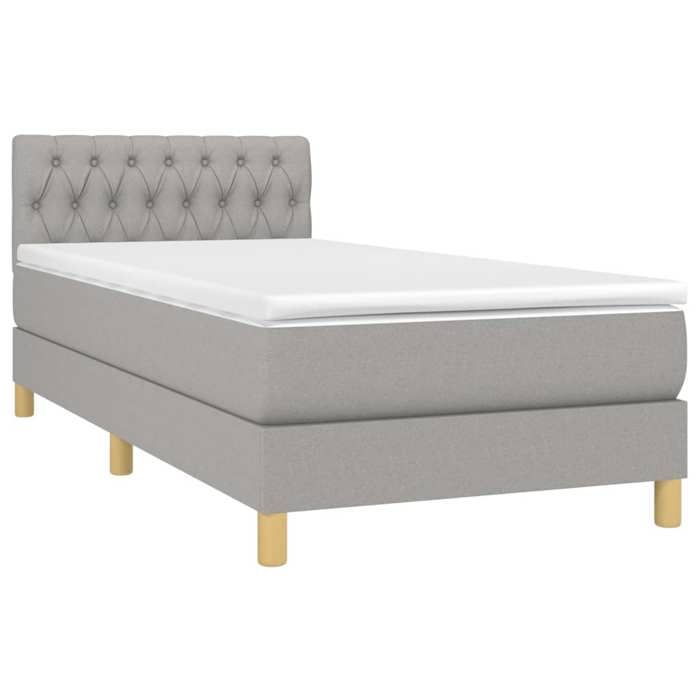 Maison Exclusive - Sommier à lattes de lit avec matelas Gris clair 90x200 cm Tissu