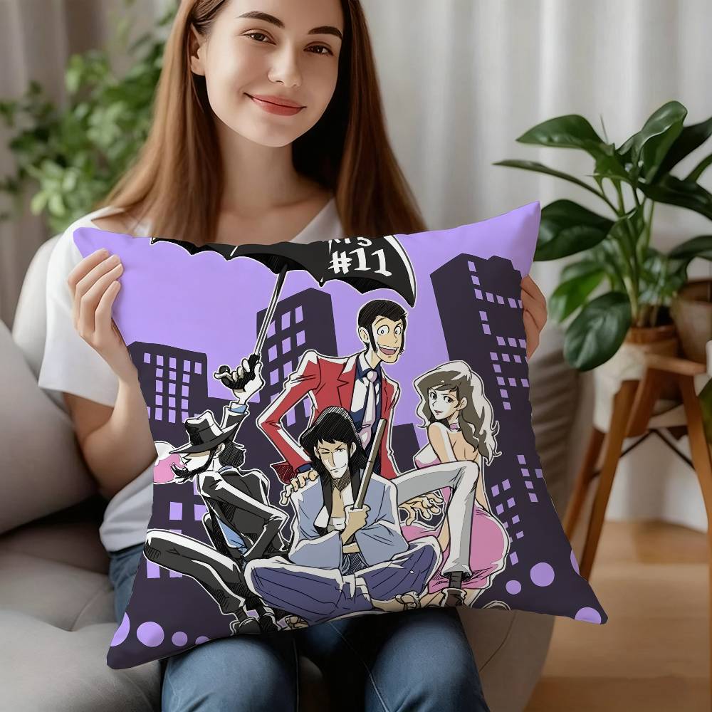 A-Arsène Lupin III Kissenbezug Sofa Dekorativ Zuhause Doppelseitiger Druck Kurzer Plüsch Kissen Kissenbezug Weihnachtsgeschenk