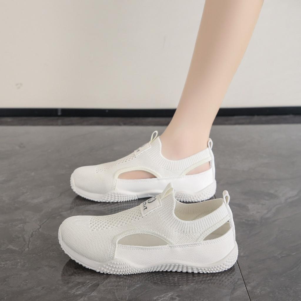White Sneakers for Women, Casual, Hollow-out, Versatile, and Fly-knit Women's Shoes