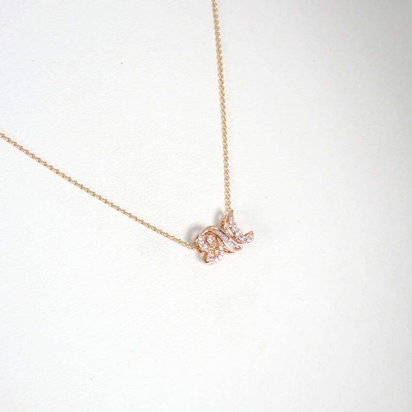 [Used] K18/K18PG Diamond Initial M Pendant Top/j52-2