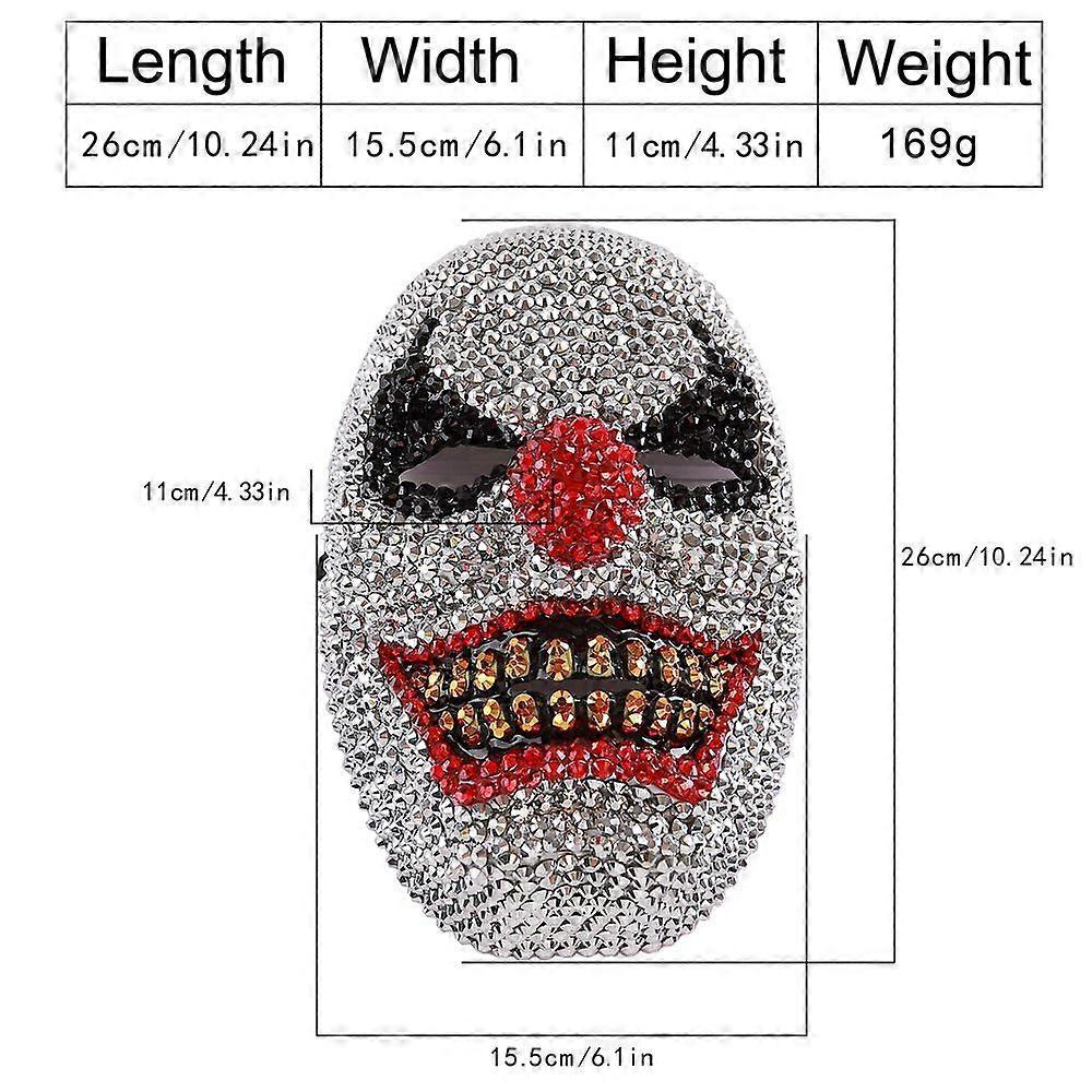 Masque tête de mort incrusté de diamants, masque à diamants colorés, bal masqué, fête d'Halloween