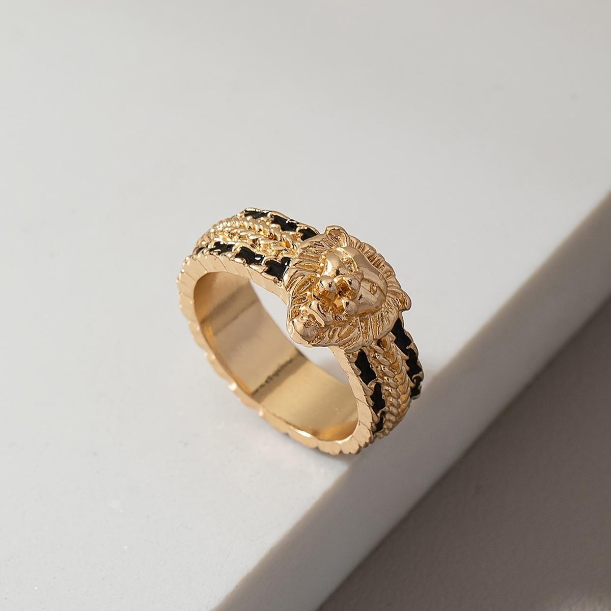 

Крутое кольцо в ретро-роскошном стиле с узором в виде головы льва