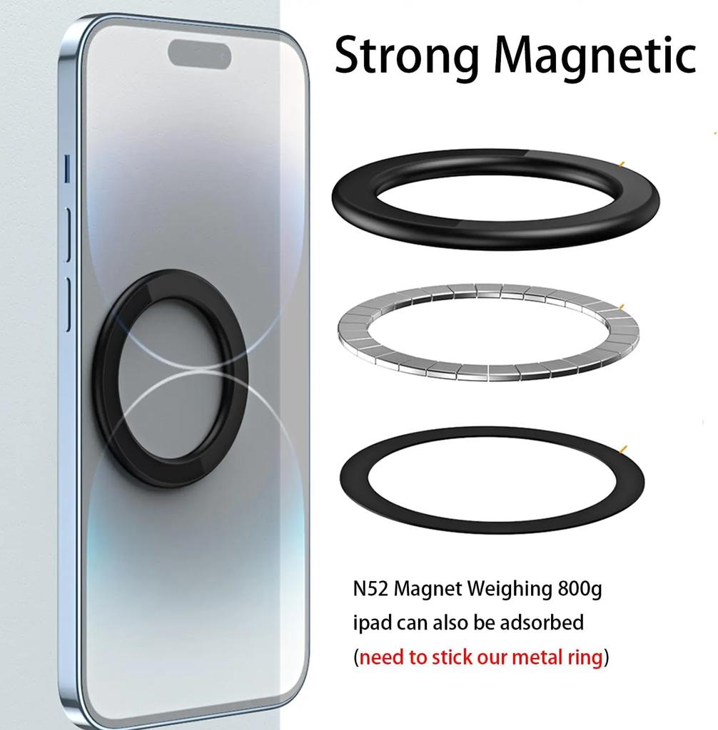 Magnetic Ring Wall Holder For iPhone 14 13 Magnet Wall Mobile Phone Holder Magnetic Car Phone Stand Powerful Magnet Car Mount