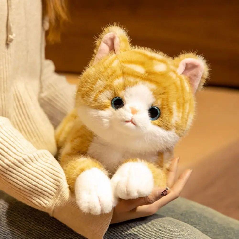 Cartoon Plush Cat Doll Soft Stuffed Toy Cute Pet Kitten Toy Home Decoration