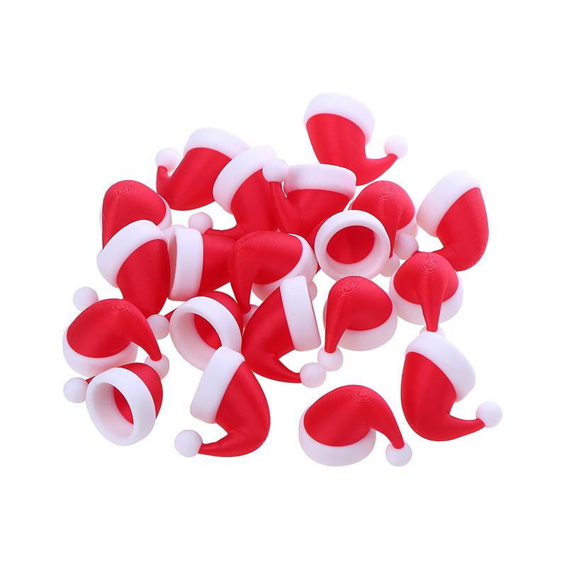 10/20Pcs 3D Printed Christmas Santa Hat For Wine Alcohol Bottles Mouth Ornament Home Xmas Decor Gift