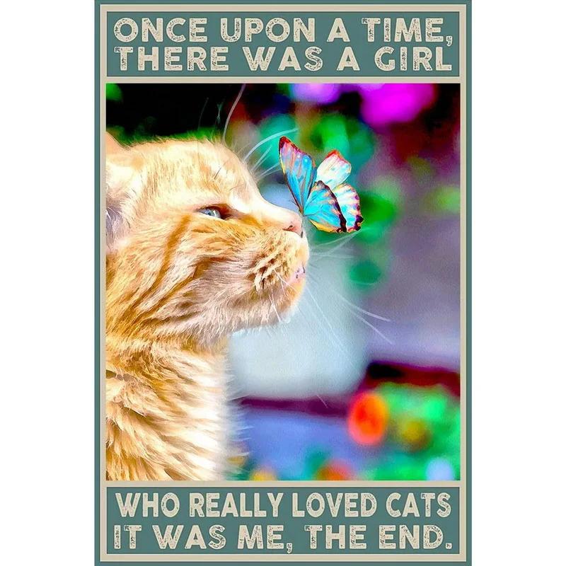 Couple Cat Metal Tin Sign Hotel Lobby Decoration Background Picture Bar Club Poster Home Living Room Wall Decor Animal Plaque