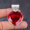 Natural Mozambique Garnet Gemstone 925 Sterling Silver Gift Pendant 1.85" Y8p22