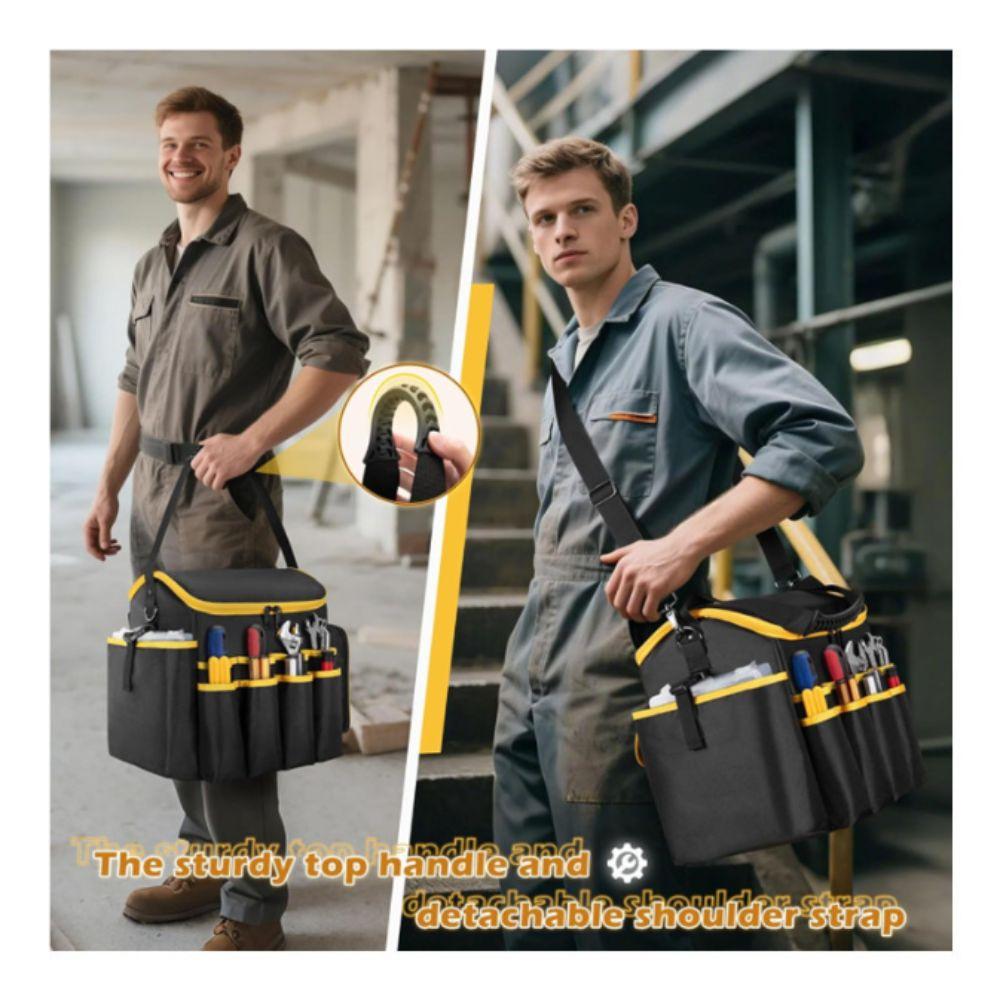 Wear-resistant Tool Kit Portable Tool Tote Bag Black Color Tool Bag  Electrician Use