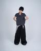Sio Elastic Waist Stripe Pants [Black]