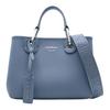 Klassische Logo Leder und Stoff Tragetasche Damen Tragetaschen Blau EW000361AF12036M8128