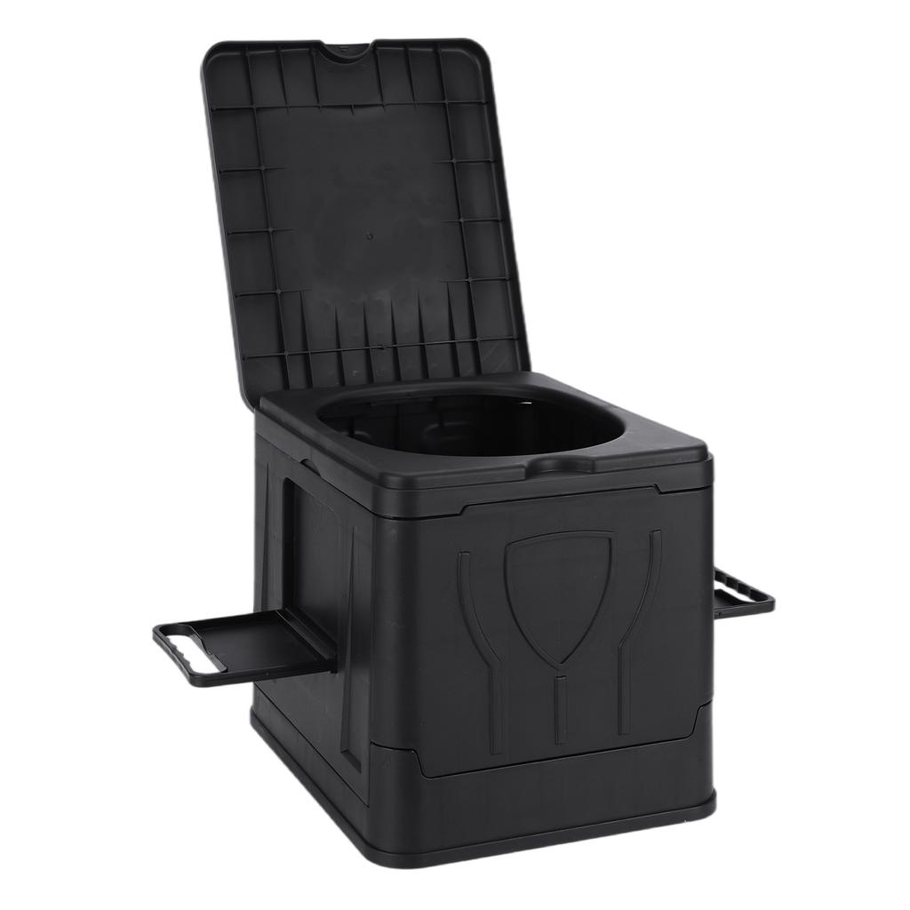 Toilettes de Camping Pliables avec Porte-Papier et Couvercle Toilettes d'Urgence Réutilisables pour Camping Voyage Plein Air Voiture Camping-Car et Usage d'Urgence