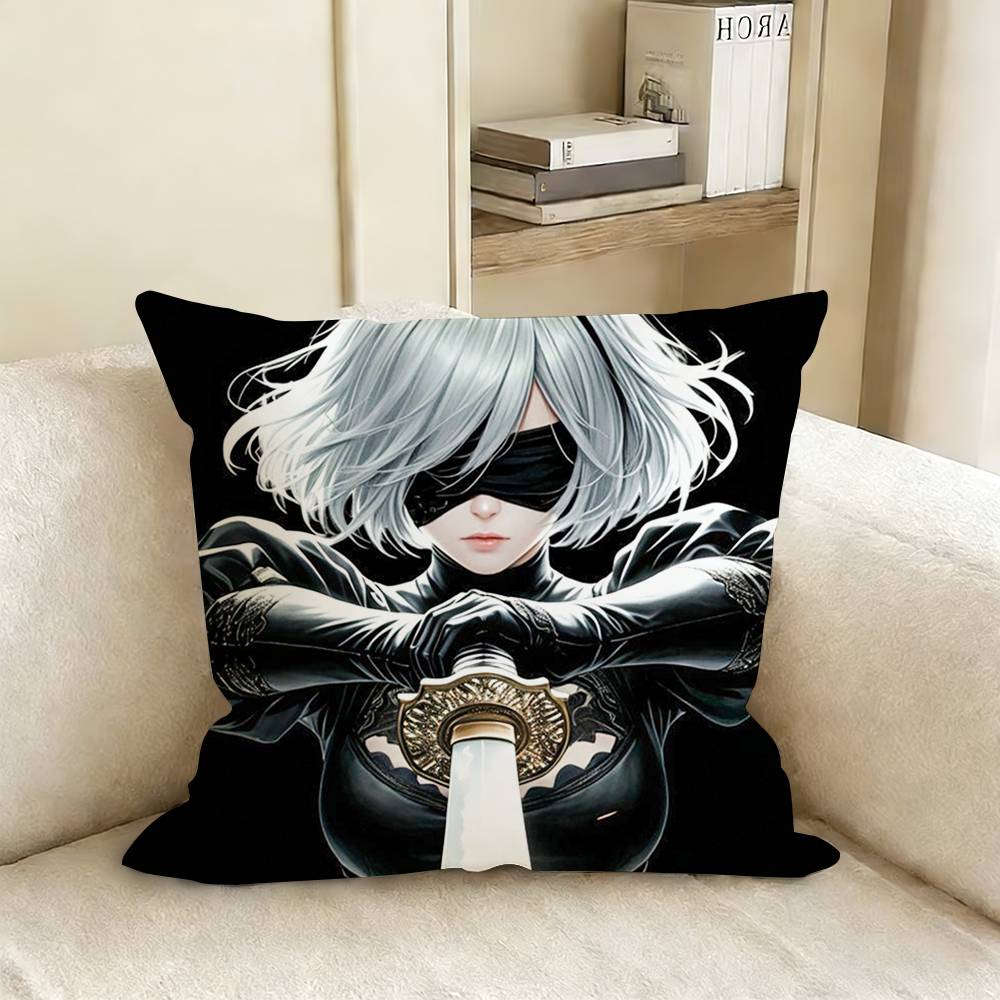 Game N-Nier Automata 2B Various Sizes Square Pillow Case For Car Home Bedchamber Decor