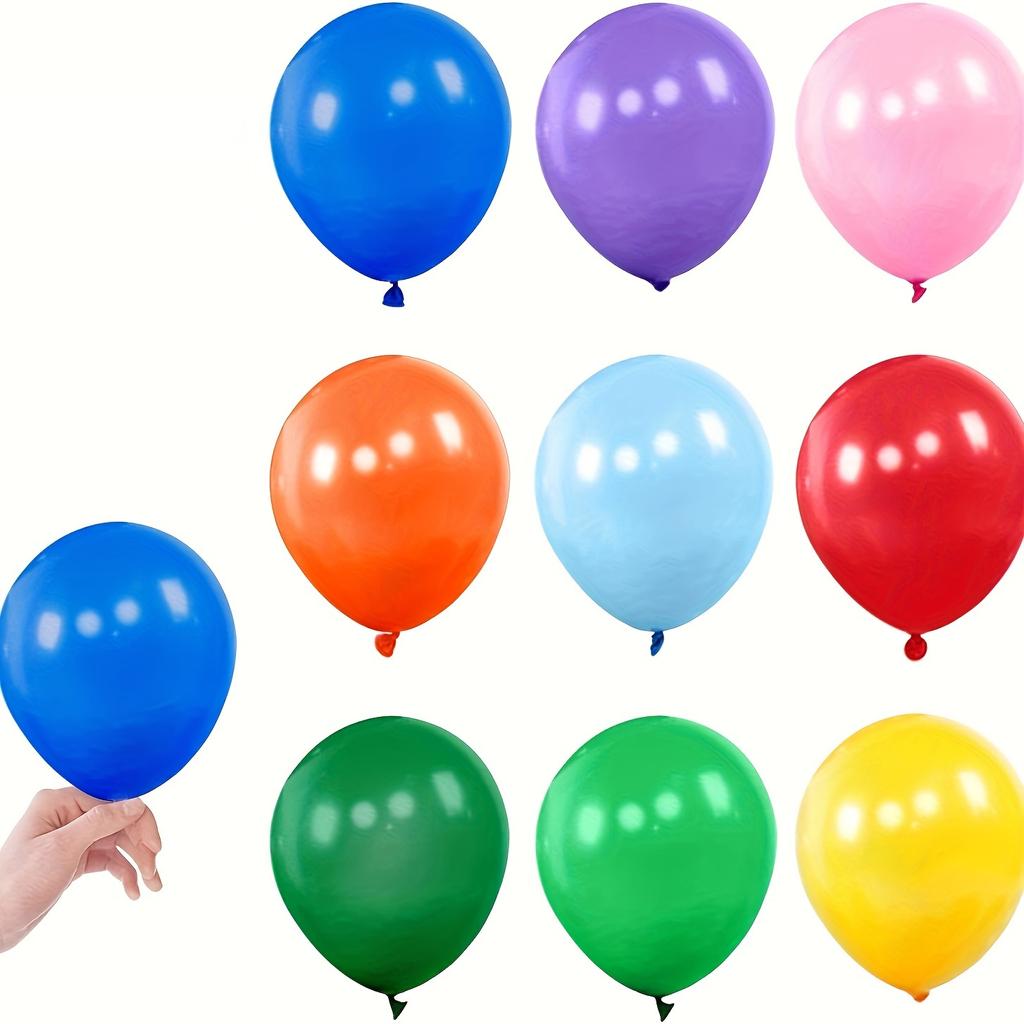 100pcs, Colorful Latex Balloons, Carnival Decor, Wedding, Birthday, Graduation, Holiday, Celebration , Indoor, Party Supplies