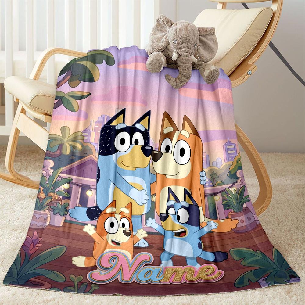 Happy Birthday Celebration Customize Your Name Blanket Gift Customizable Blanket Comfortable Suitable for Sofa Living Room Office Chair Seaside