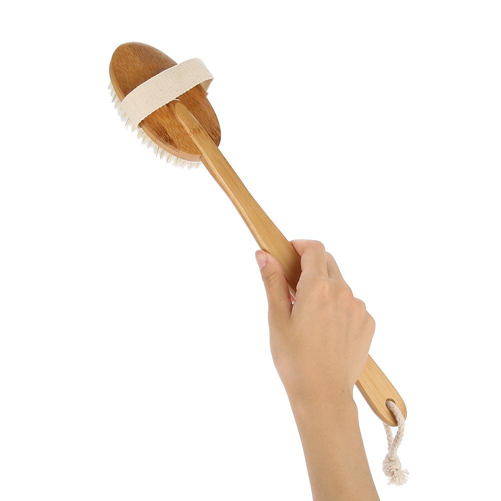 Long Bath Shower Body Brush Bristles Brushing Exfoliating Skin Cleaning Care Brush Massager