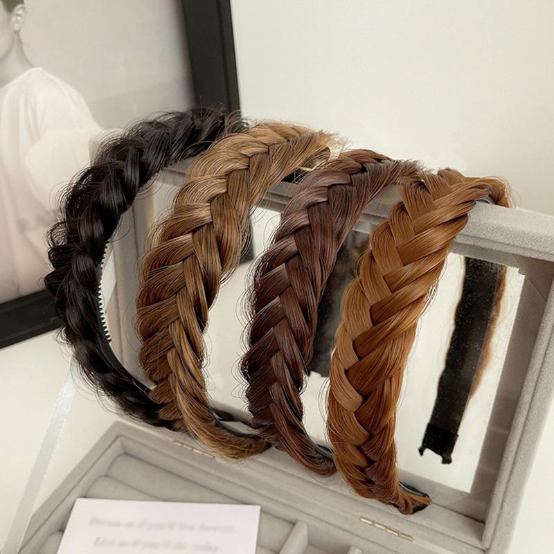 Women Synthetic Wig Twist Braided Hair Bands Fashion Braids Hair Accessories Women Bohemian Nature Headband Stretch for Party